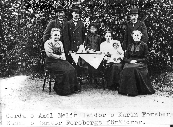 Greta o Axel Melin, Isidor o Karin Forsberg, Ethel o kantor Forsbergs föräldrar